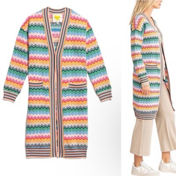 NWT Kerri Rosenthal Nina Duster Cardigan - Island Block Sz Small - Picture 1 of 11